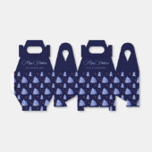 Winter Ice Blue Trees Holly Berries Navy Weihnacht Geschenkschachtel (Ungefaltet)