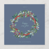 Winter Ice Blue Wreath Weihnachten | Neujahr (Rückseite)