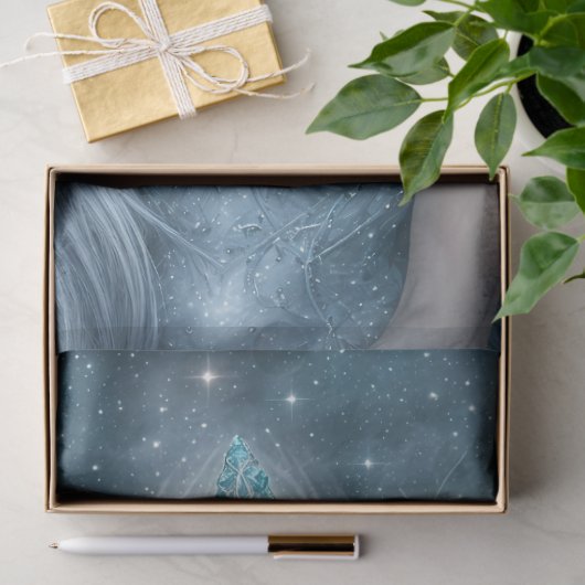 Winter Ice Fairy Queen with Crystal Wings Fantasy Seidenpapier (Geschenk)
