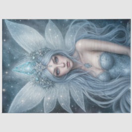 Winter Ice Fairy Queen with Crystal Wings Fantasy  Seidenpapier