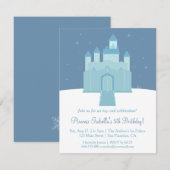 Winter Ice Frozen Palace Princess Geburtstagsparty Einladung (Vorne/Hinten)