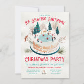 Winter Ice Skaten Geburtstagsparty Einladung (Vorderseite)
