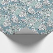 Winter Ice Skaten Geschenkpapier (Ecke)