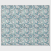 Winter Ice Skaten Geschenkpapier (Flach)