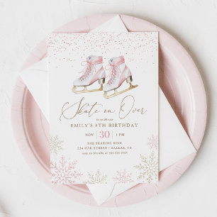 Winter Ice Skaten Girl Geburtstag Einladung