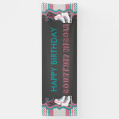 Winter Ice Skaten Happy Geburtstag Party Banner (Vertikal)