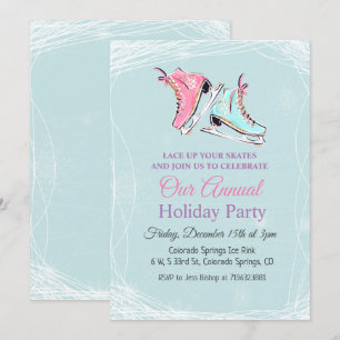 Winter Ice Skaten Holiday Party Einladung