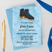 Winter Ice Skates Birthday Invitation Einladung