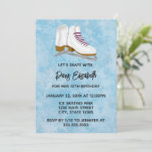 Winter Ice Skates Birthday Invitation Einladung (Stehend Vorderseite)