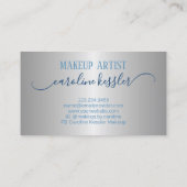 Winter Ice Sky Blue Silver Glitzer Glitzern Tropfe Visitenkarte (Rückseite)