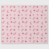 Winter icons - cozy Pink and Red Christmas Pattern Geschenkpapier (Flach)