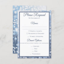 Winter Icy Blue Wedding RSVP