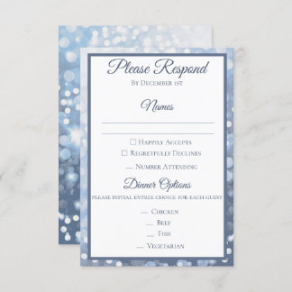 Winter Icy Blue Wedding RSVP Einladung