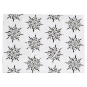 Winter Icy Snowflakes Große Geschenktüte (Rückseite)