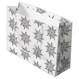 Winter Icy Snowflakes Große Geschenktüte