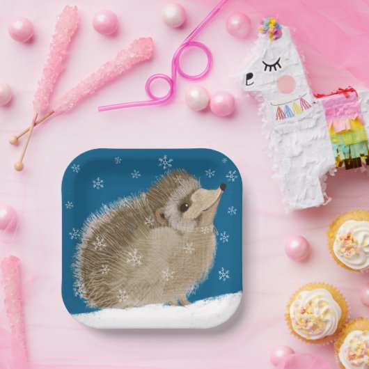 Winter Igel 7-Zoll-Papierplatte Pappteller (Party)