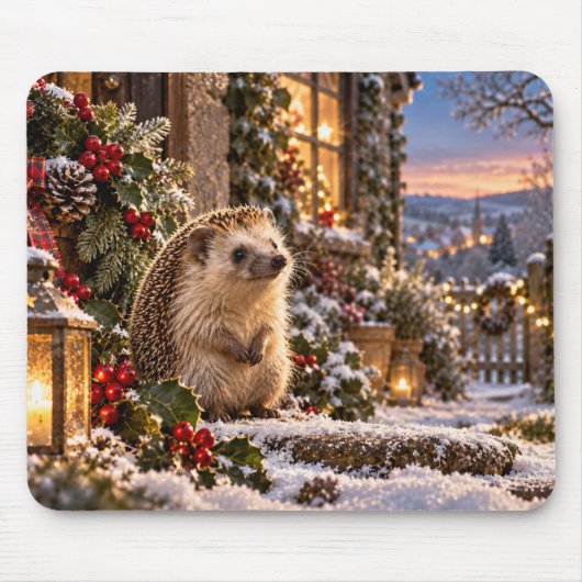 Winter-Igel-Design Mousepad (Vorne)