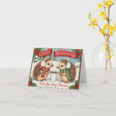 Winter Igel Weihnachten Karte (Gelbe Blume)