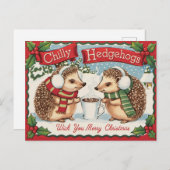 Winter Igel Weihnachten Postkarte (Vorne/Hinten)