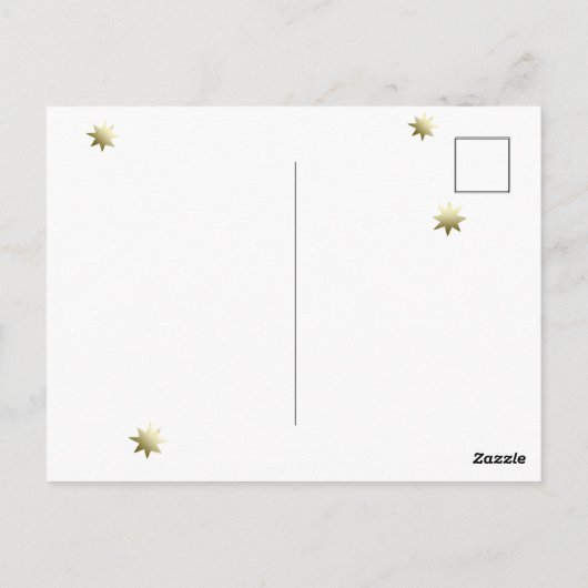 Winter-Illustration Fox und Kaninchen Weihnachten Postkarte (Rückseite)