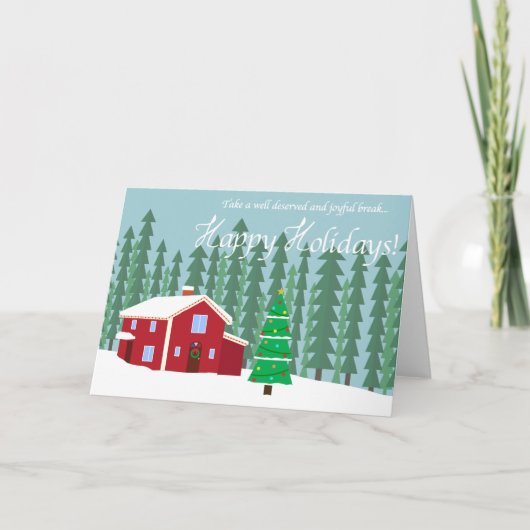 Winter Illustration Holiday Card Feiertagskarte (Vorderseite)