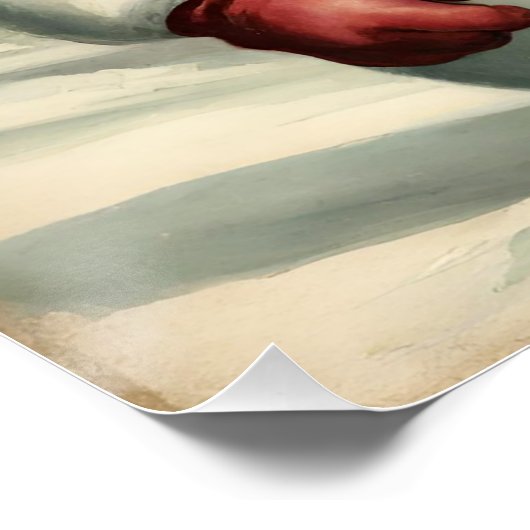 Winter Illustration - Schneemann und Weihnachtsges Poster (Ecke)