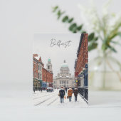 Winter im Belfast Rathaus Postkarte (Stehend Vorderseite)