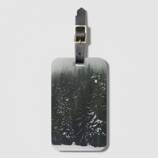 Winter im Bergwald, Oregon Gepäckanhänger (Vorderseite Vertikal)