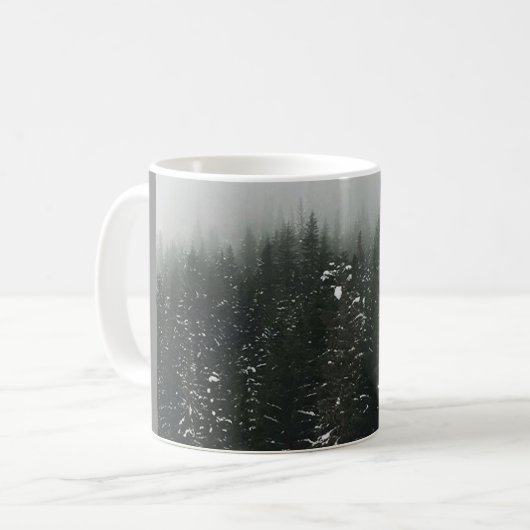 Winter im Bergwald, Oregon Kaffeetasse (Vorderseite Links)