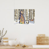Winter im Birkenwald Poster (Küche)