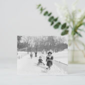 Winter im Central Park, 1900 Postkarte (Stehend Vorderseite)