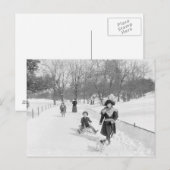 Winter im Central Park, 1900 Postkarte (Vorne/Hinten)
