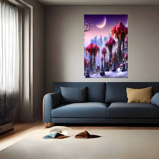 Winter im coolen Wald | AI Art Poster