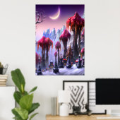 Winter im coolen Wald | AI Art Poster (Heimbüro)