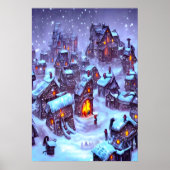 Winter im Dorf | AI Art Poster (Vorne)