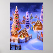 Winter im Dorf Gingerbread | AI Art Poster (Vorne)