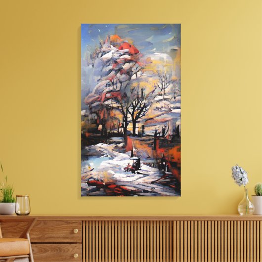 Winter im Grünen Leinwanddruck (Insitu (Wohnzimmer))