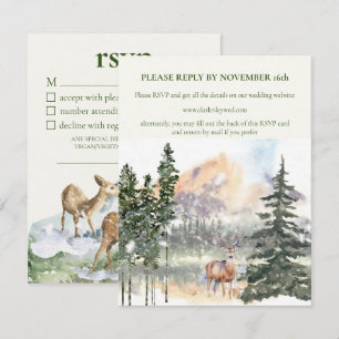 Winter im Immergrünen Wald RSVP-Karte Ankündigung