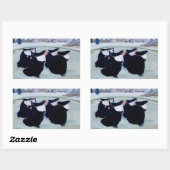 Winter im Kloster Rechteckiger Aufkleber (Blatt)