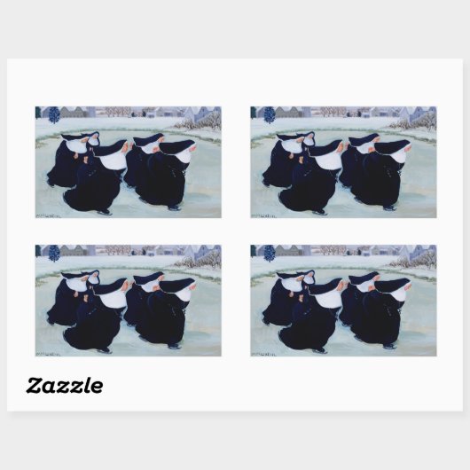 Winter im Kloster Rechteckiger Aufkleber (Blatt)