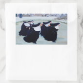 Winter im Kloster Rechteckiger Aufkleber (Tasche)