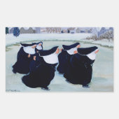 Winter im Kloster Rechteckiger Aufkleber (Vorderseite)