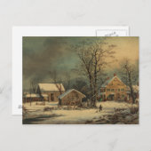 Winter im Land: Ein kalter Morgen Postkarte (Vorne/Hinten)