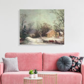 Winter im Land, Leinwand Currier & Ives (Insitu (Wohnzimmer))