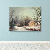 Winter im Land, Leinwand Currier & Ives (Insitu (Holzboden))