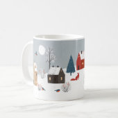 Winter im Land mit Tasse von Hirsch, Fox und Vögel (Vorderseite Links)