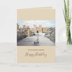 Winter im Landschaftsgemälde Windsor Castle Feiertagskarte