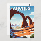 Winter im Nationalpark Moab Utah Arches Postkarte (Vorne/Hinten)