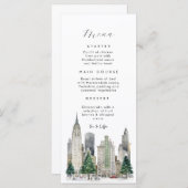 Winter im New Yorker Flachmenü Menükarte (Vorne/Hinten)