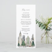 Winter im New Yorker Flachmenü Menükarte (Stehend Vorderseite)